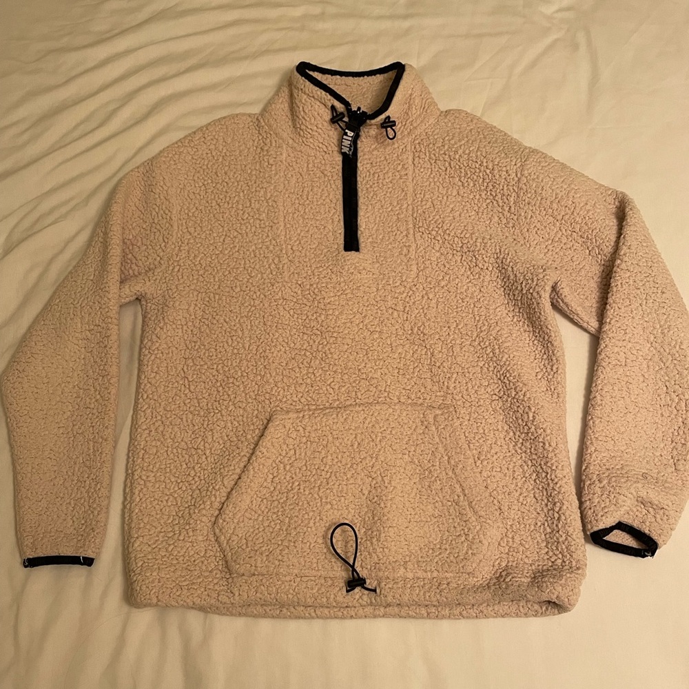 Cream colored fuzzy sweatshirt